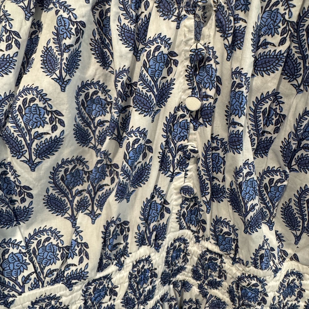 J. Crew Long Sleeve Dress in Blue and White Paisley EUC - Picture 5 of 6